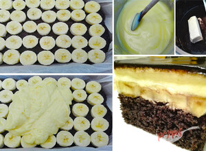 Przepis Fenomenalne bananowo-czekoladowe ciasto