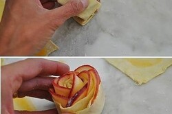 Przygotowanie przepisu Fenomenalne różyczki z jabłek i ciasta francuskiego, krok 4