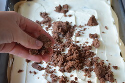Przygotowanie przepisu Sypane ciasto twarogowe ze śmietaną, krok 1